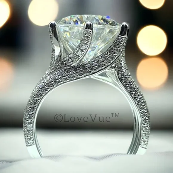 Certified 5ct. t.w. Diamond Brilliant Cut Luxury Engagement Wedding Ring - Picture 5 of 17